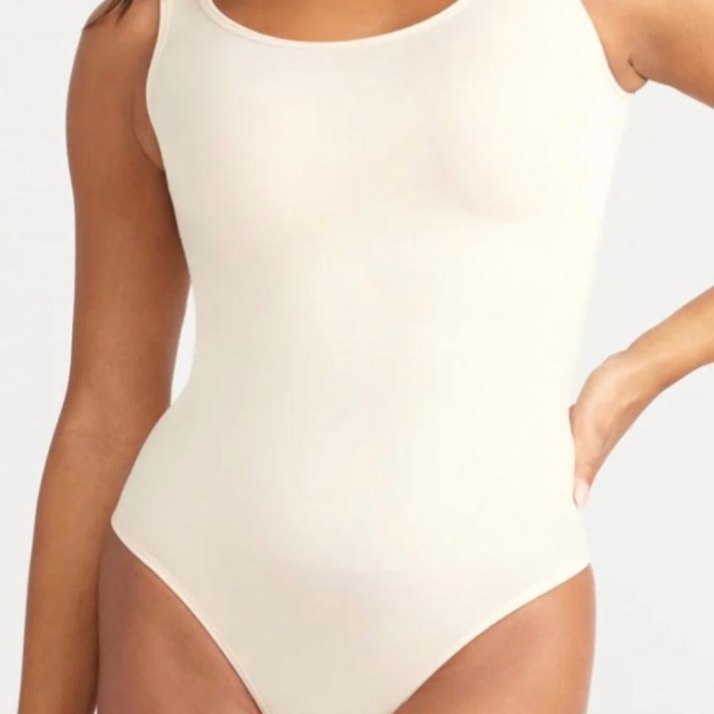 YUMMIE By Heather Thomson Ivy Shapewear Nylon Thong Back Bodysuit Nude